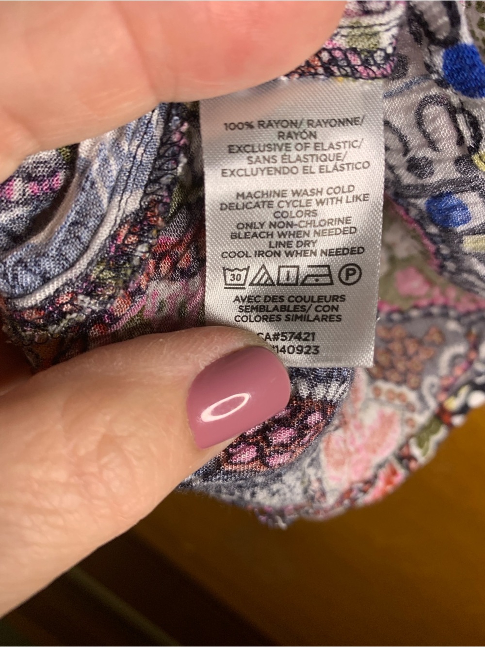 LOFT Multi-Color Patchwork Smocked Yoke Top - Picture 4 of 7
